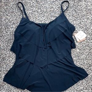 Shade & Shore Ruffle Tiered Swim Top Size X (14-16) | NWT